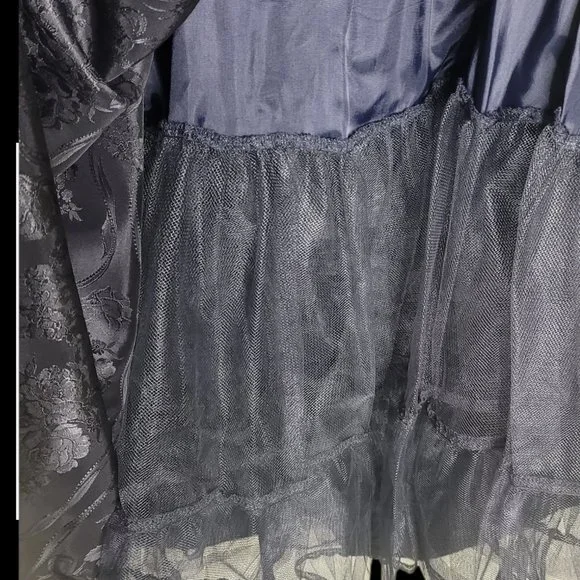 Scott McClintock Vintage Black Lace Floral Design Long Sleeve Dress with Bow 14 - Picture 8 of 9